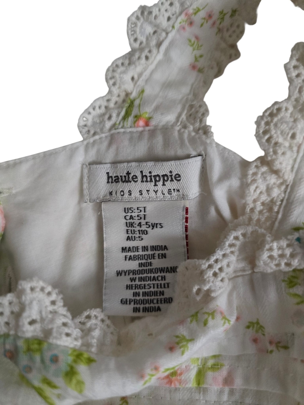 Haute Hippie White Floral Lace-Trim Girls' Sundress - Picture 3 of 3